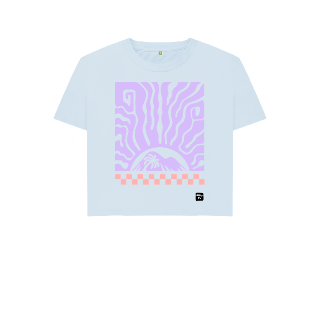 Sky Blue Roots Boxy T-Shirt