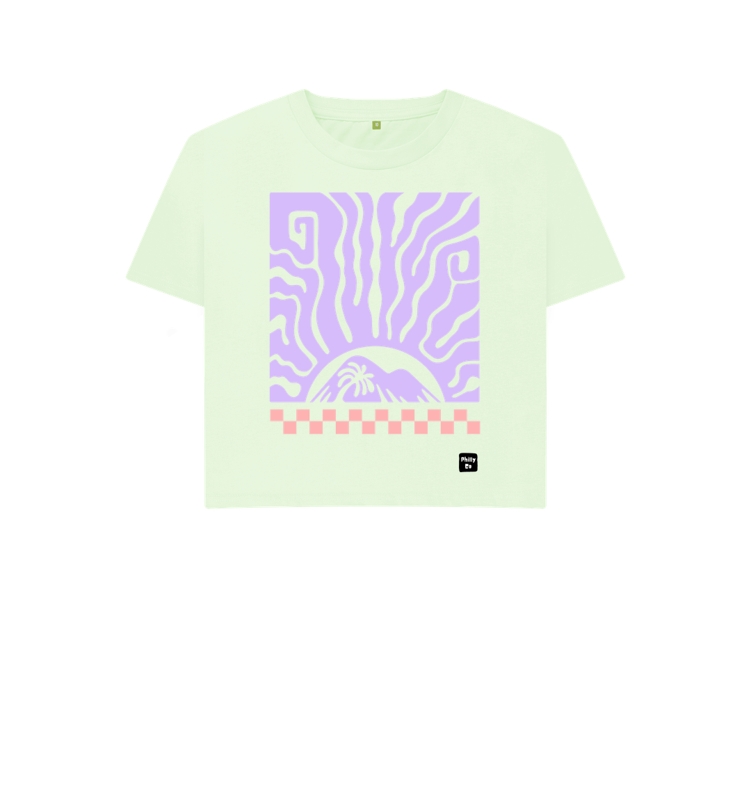 Pastel Green Roots Boxy T-Shirt